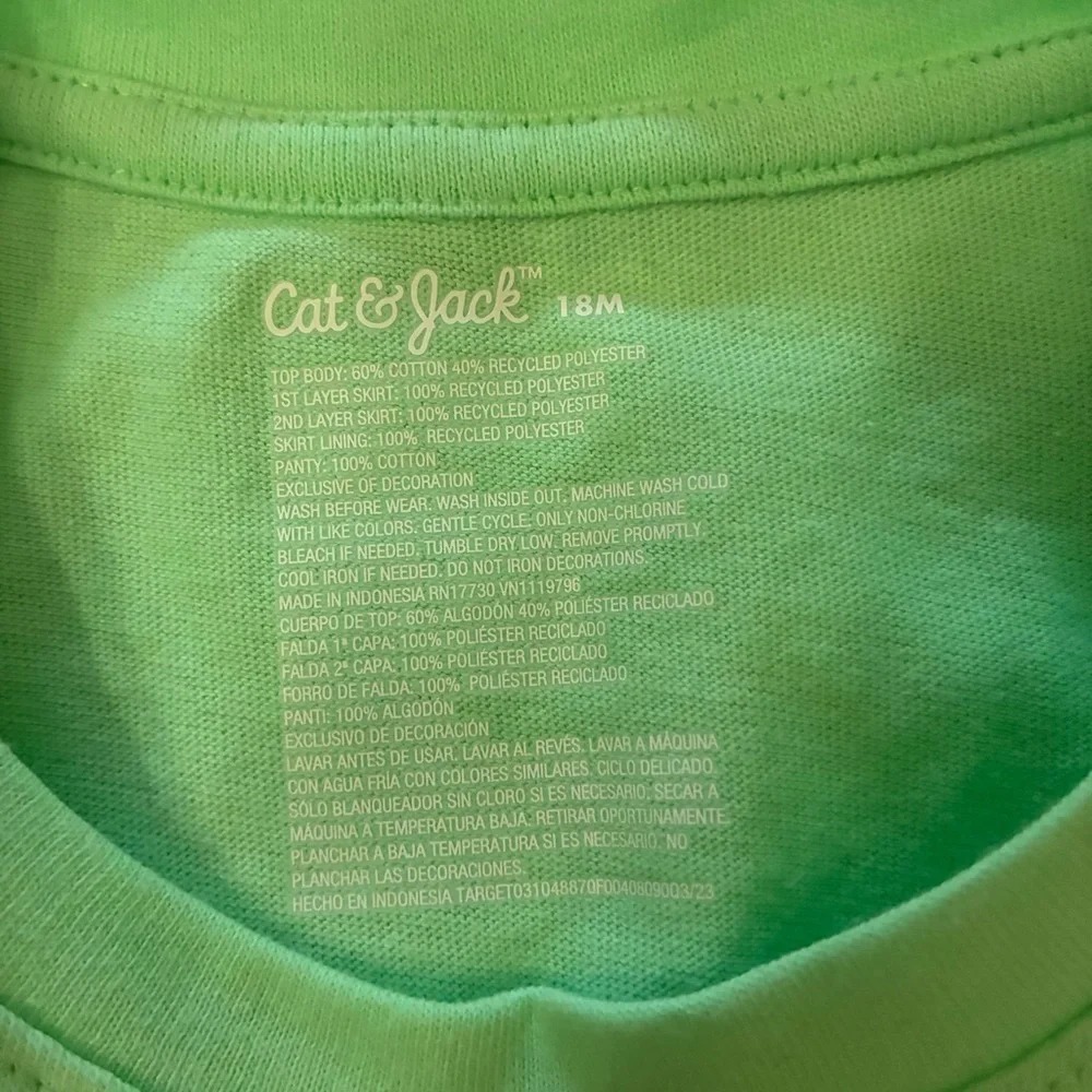 Cat & Jack Toddler St Patrick’s Happy Go Lucky Tulle Gold Accents Dress Size 18M